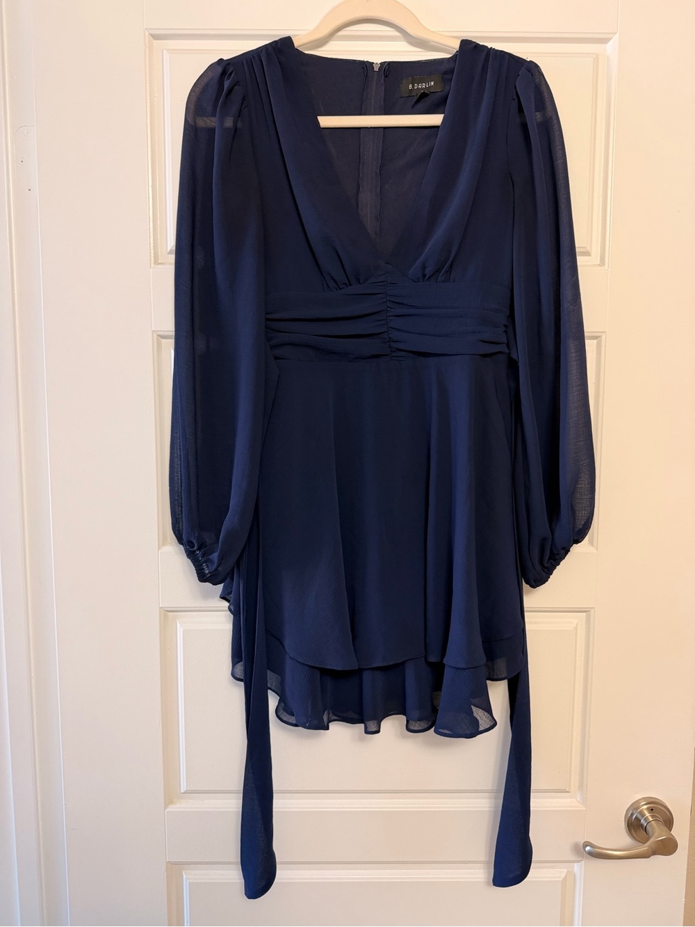 B. Darlin Navy Blue V-Neck Blouse